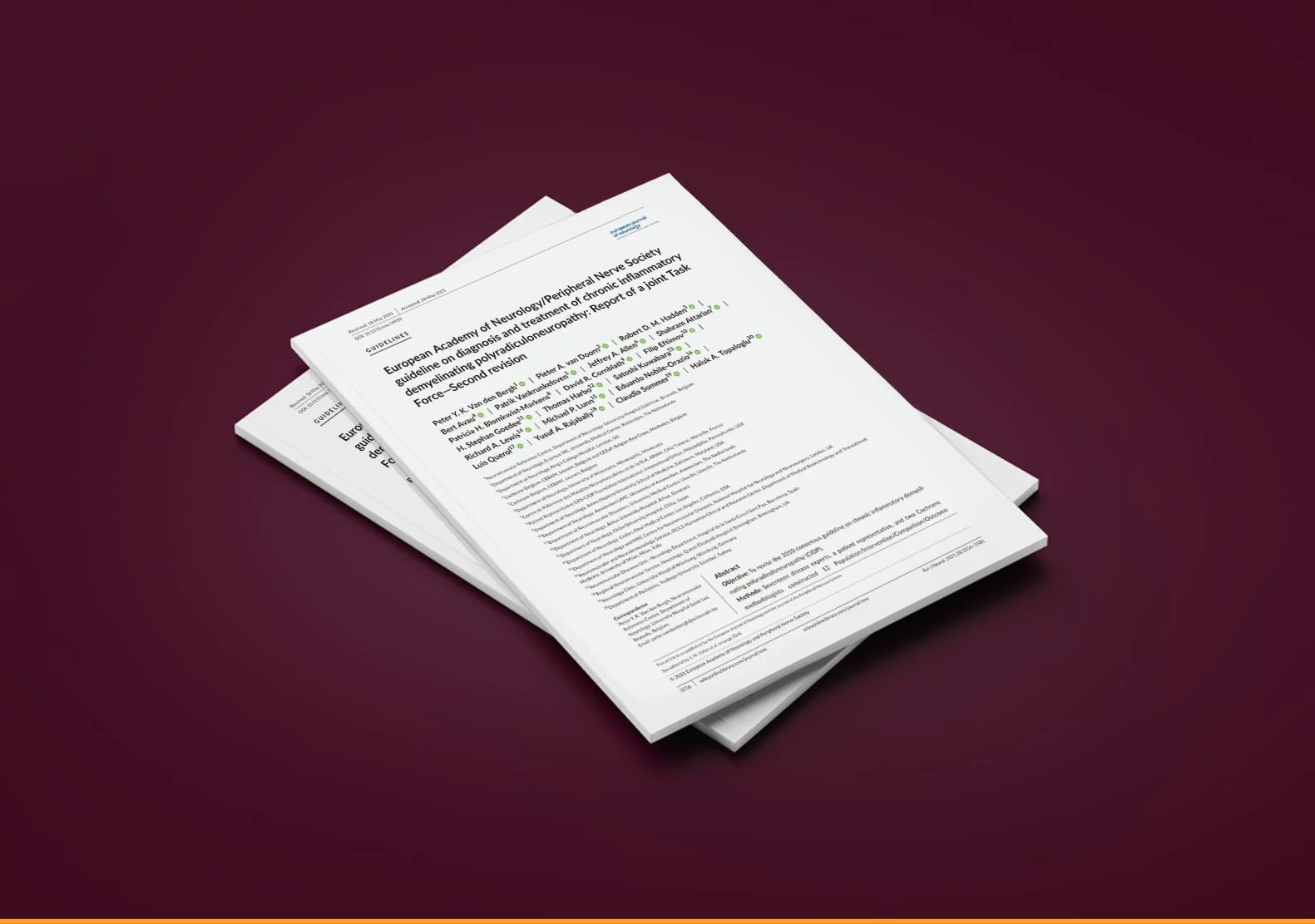 Mockup of the EAN/PNS CIDP guideline document available to download