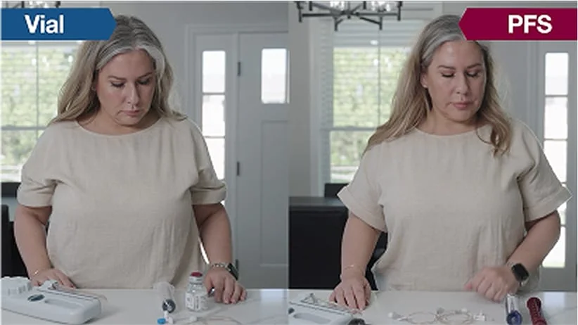 Video thumbnail comparing Hizentra vial and prefilled syringe infusion preparation